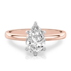 pear shape diamond classic solitaire engagement ring in rose gold