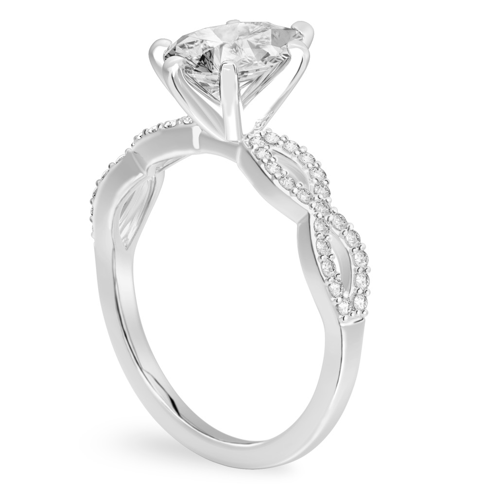 pear shape diamond infinity engagement ring white gold angle