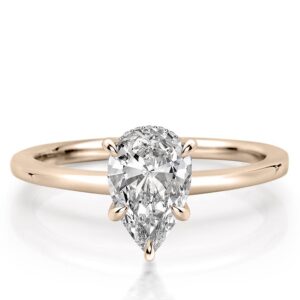 pear shape diamond secret halo engagement ring in rose gold