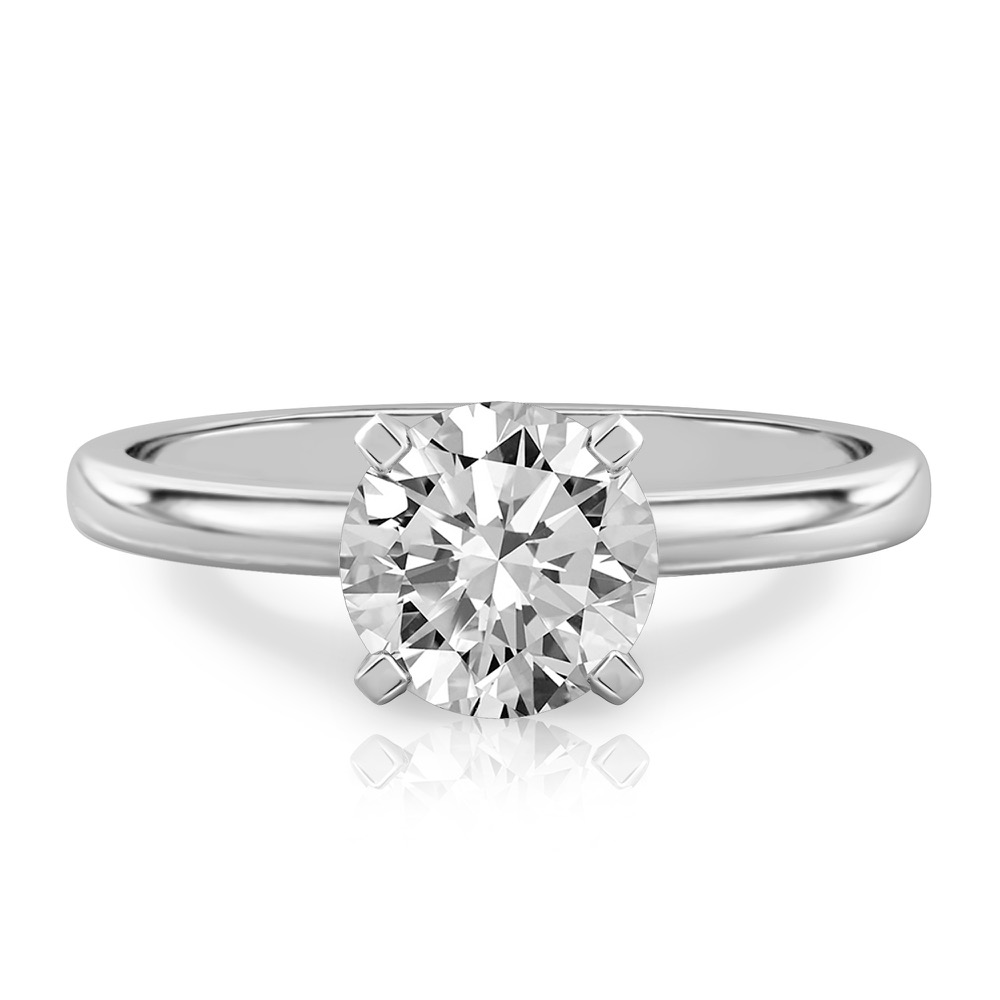 round cut diamond classic solitaire engagement ring in palladium