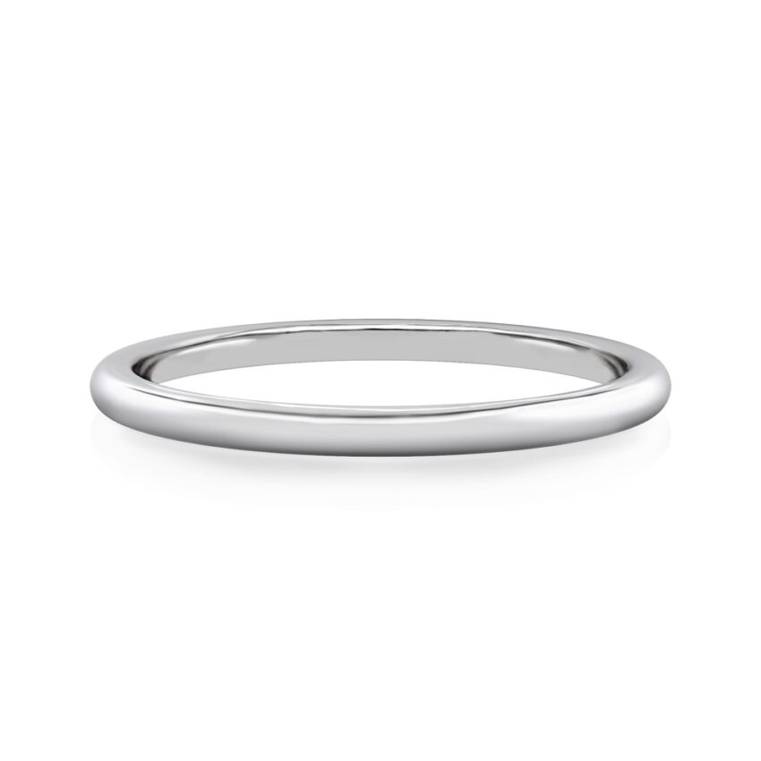 simple wedding band in white gold