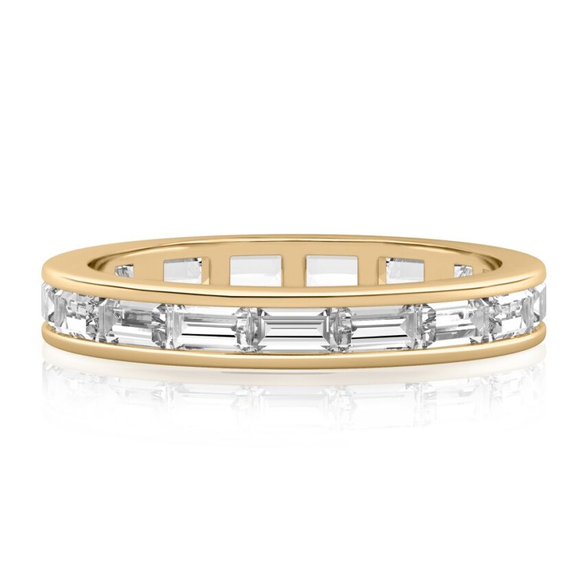 baguette eternity band yellow gold
