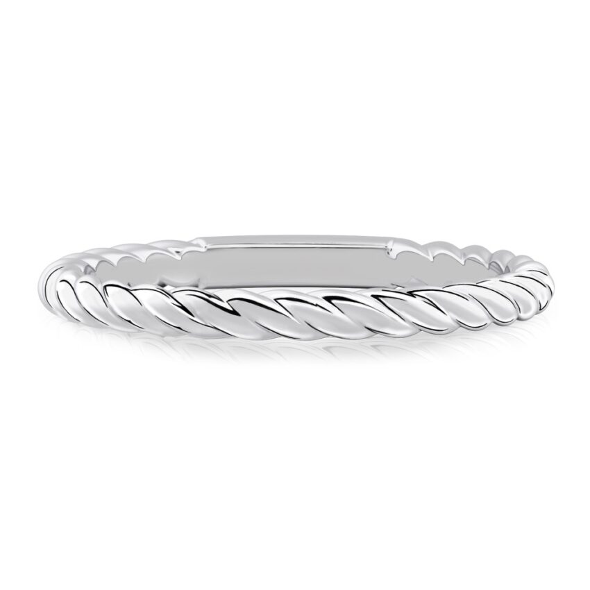 cable wedding ring in platinum