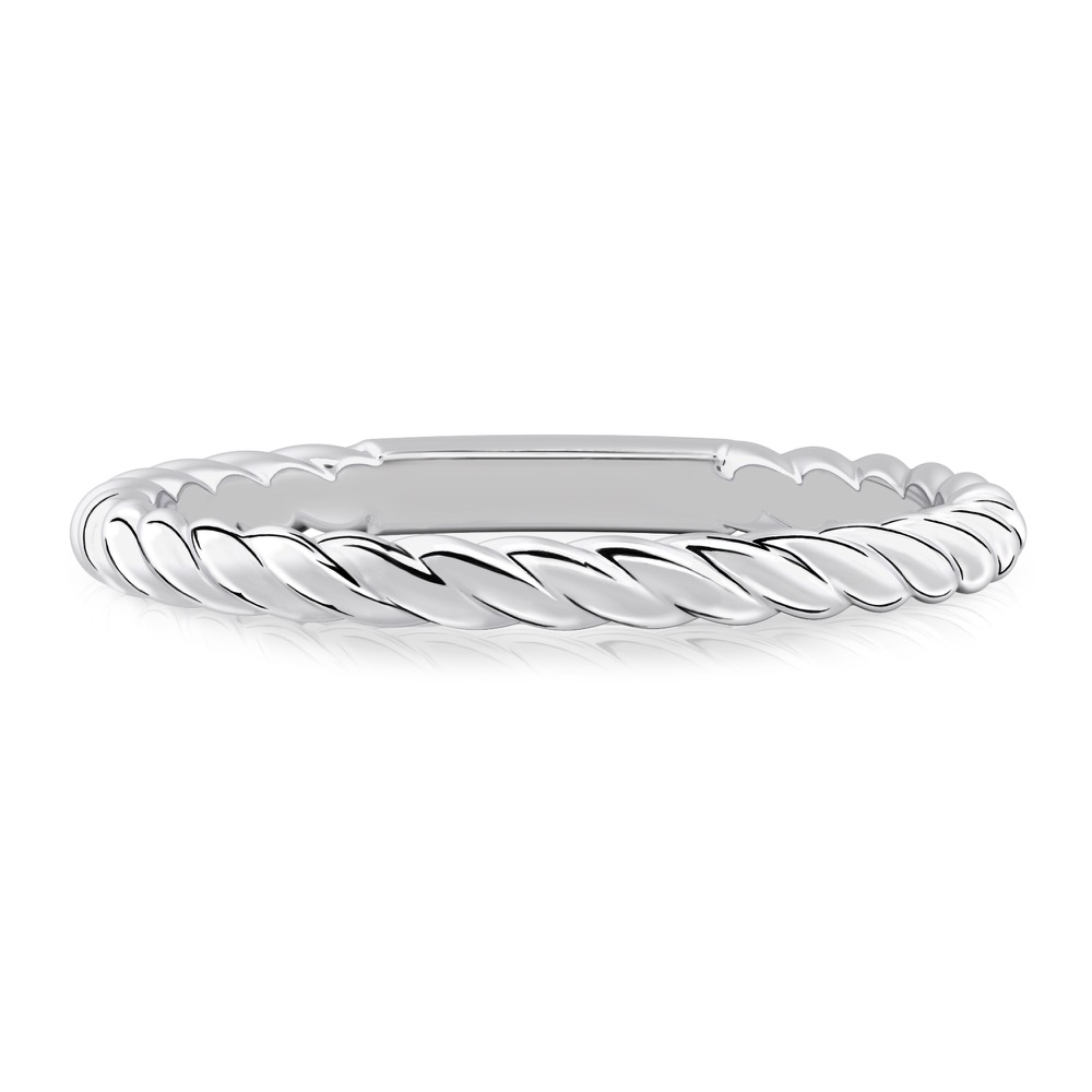 cable wedding ring in platinum