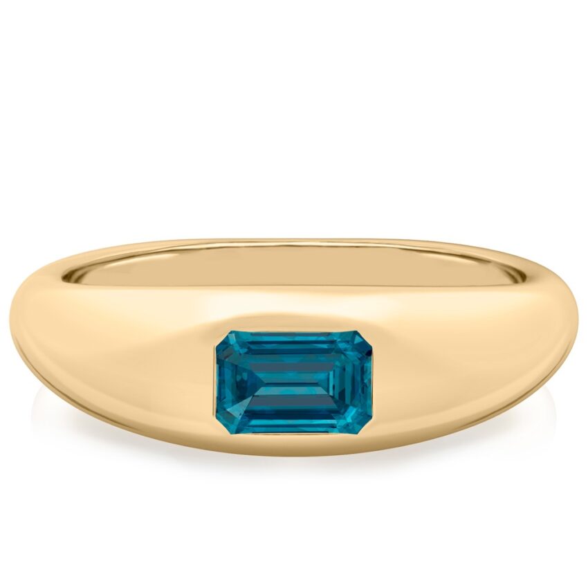 emerald cut december birthstone dome ring yellow gold