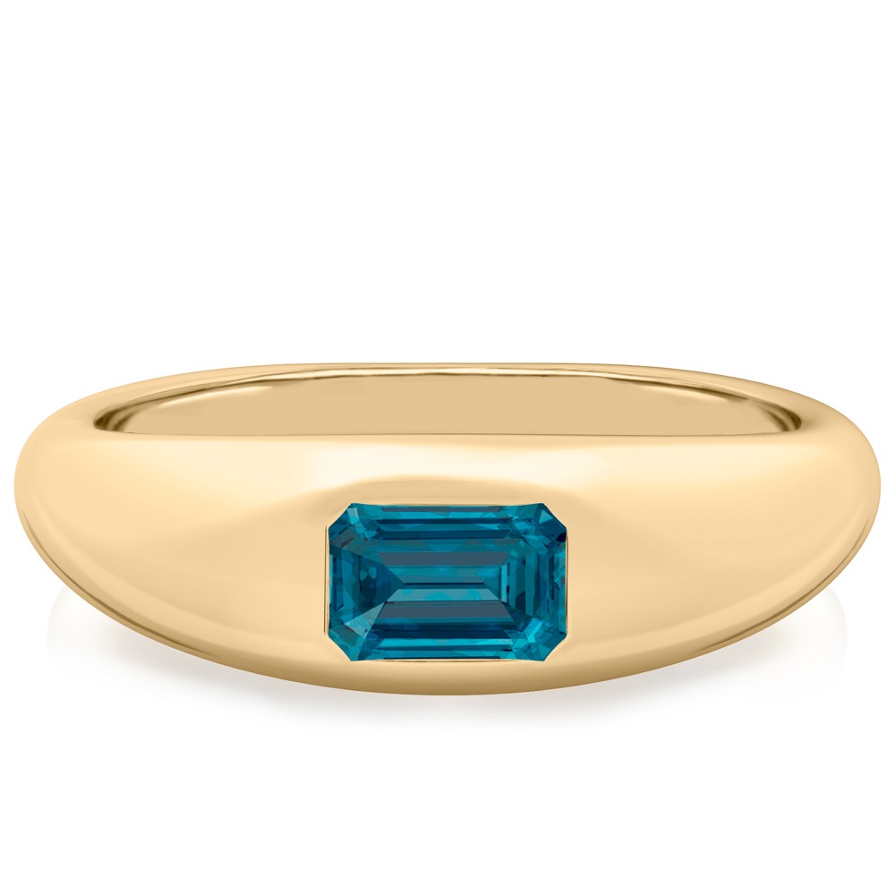 emerald cut december birthstone dome ring yellow gold