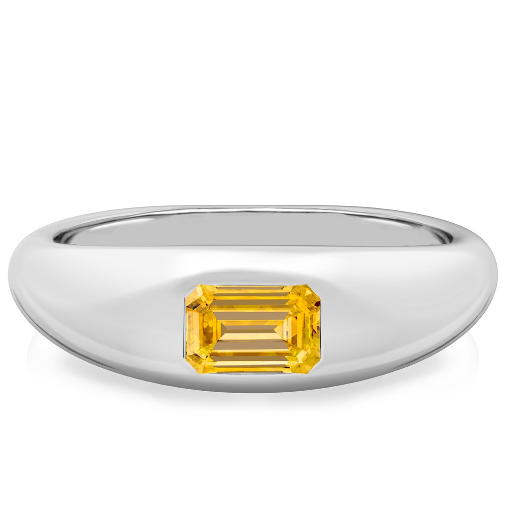 emerald cut november birthstone dome ring platinum