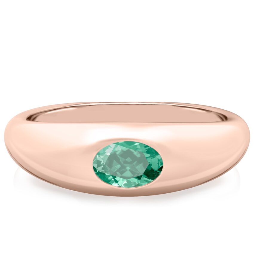 oval shape august birthstone dome ring rose gold
