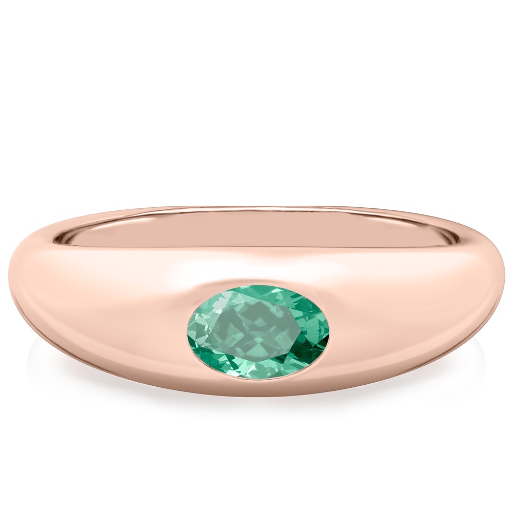 oval shape august birthstone dome ring rose gold