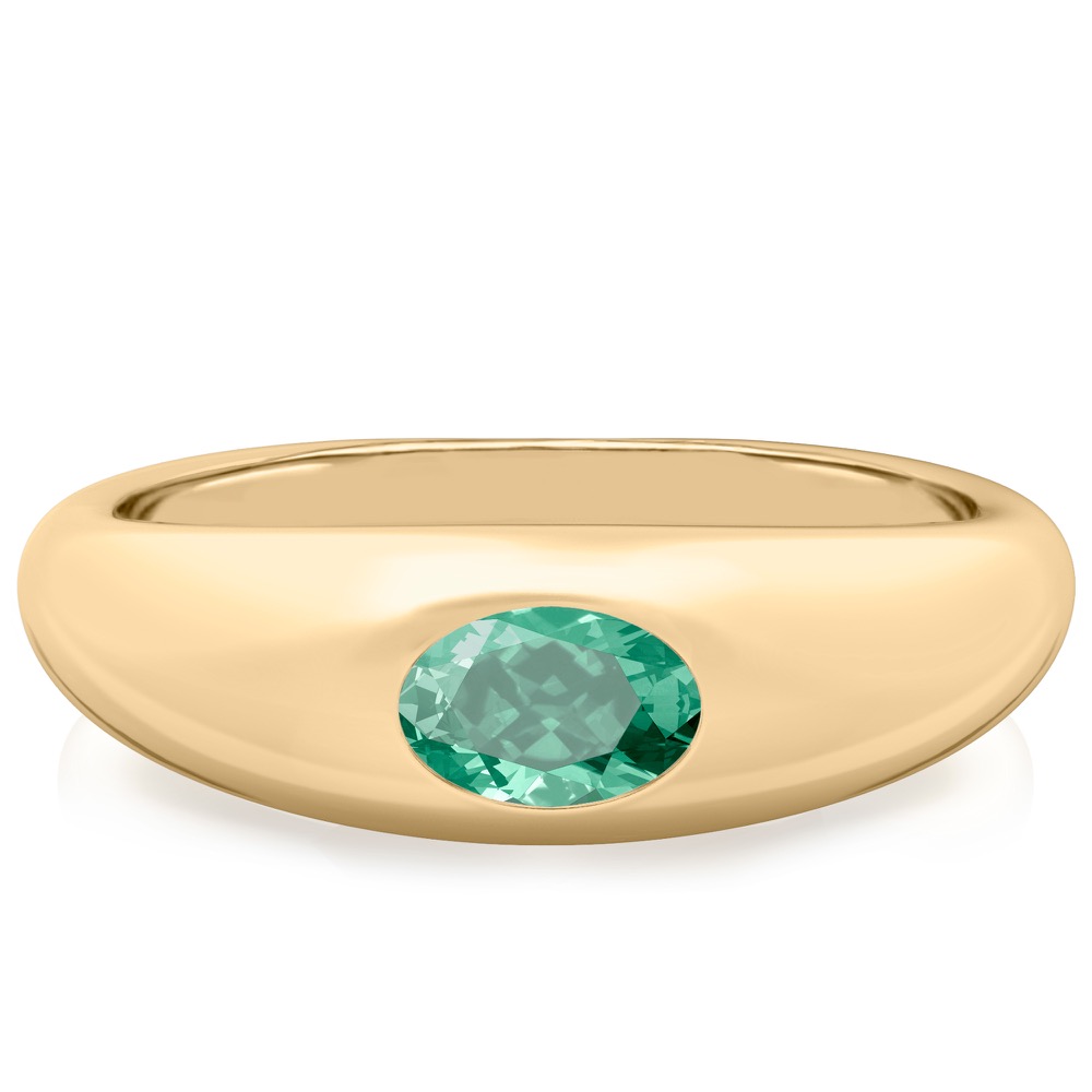 oval shape august birthstone dome ring yellow gold