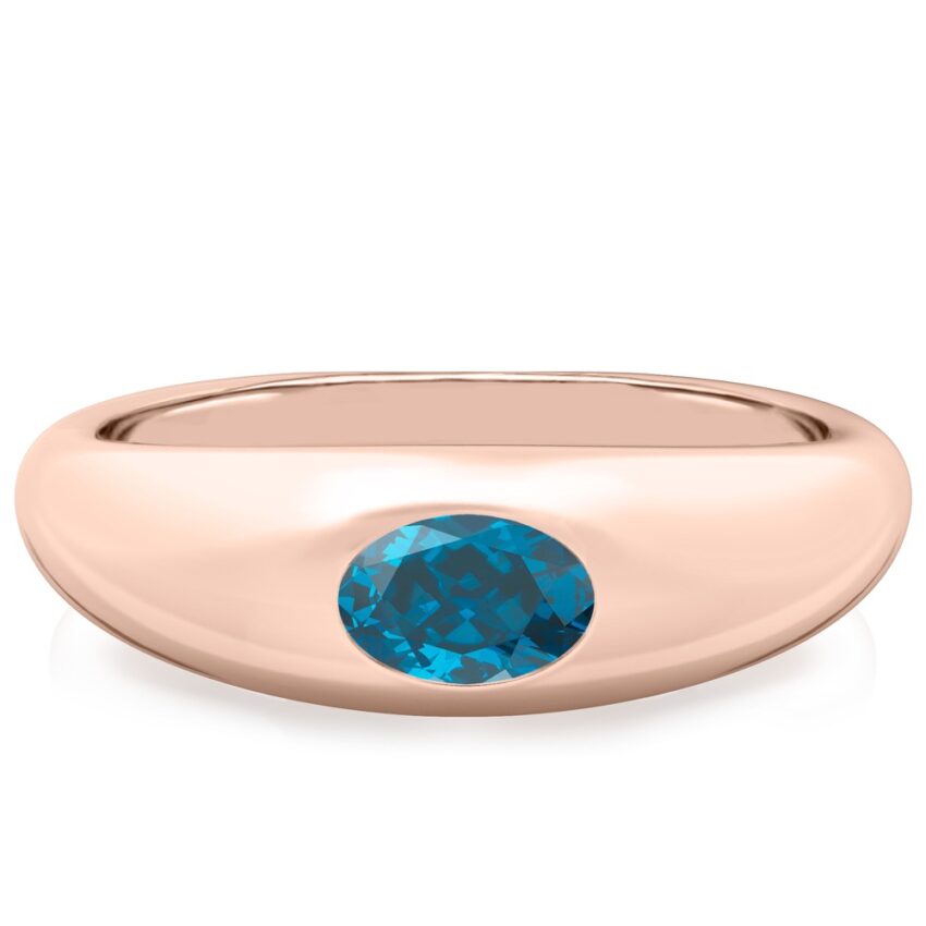 oval shape december birthstone dome ring rose gold