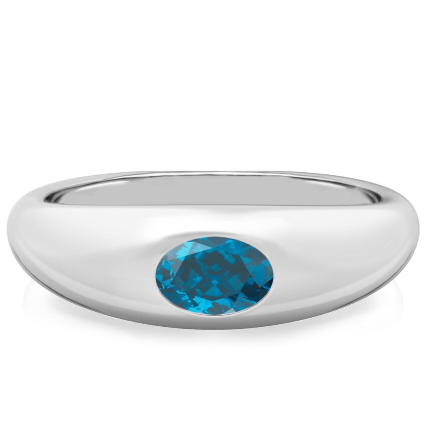 oval shape december birthstone dome ring white gold