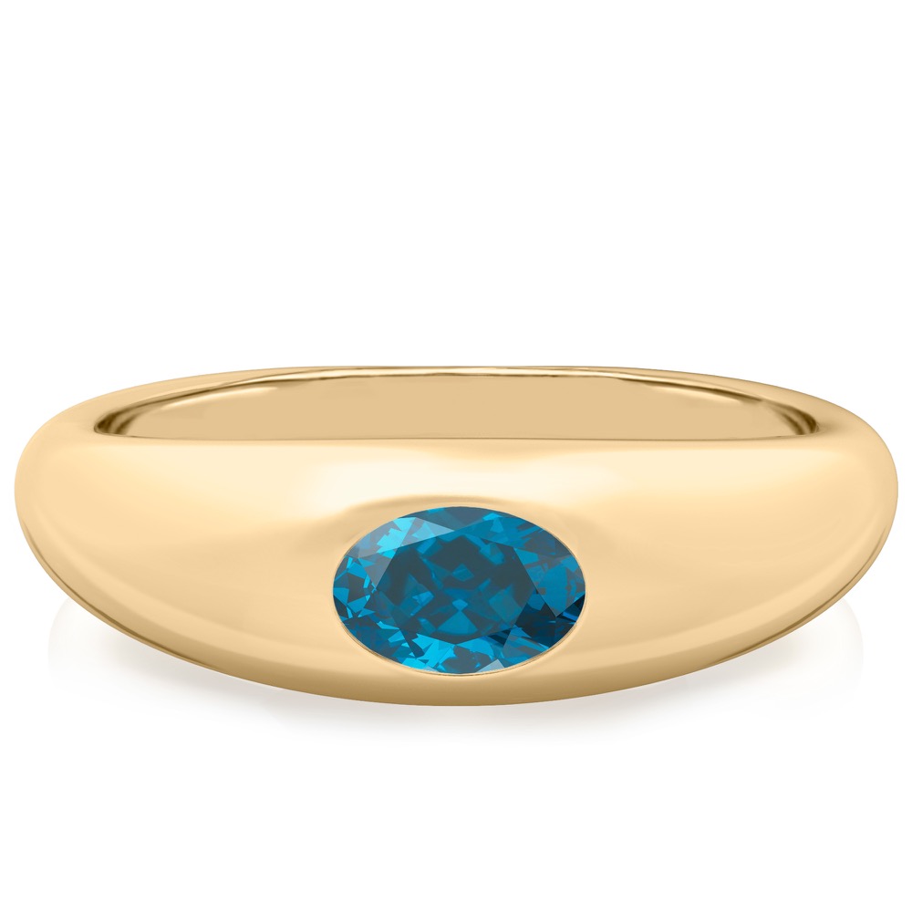 oval shape december birthstone dome ring yellow gold