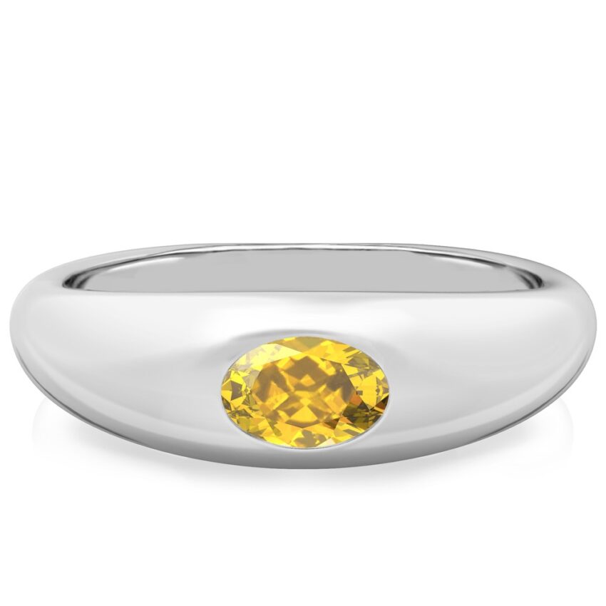 oval shape november birthstone dome ring platinum