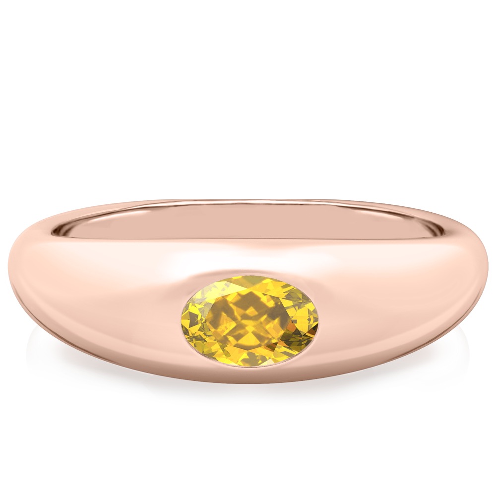 oval shape november birthstone dome ring rose gold