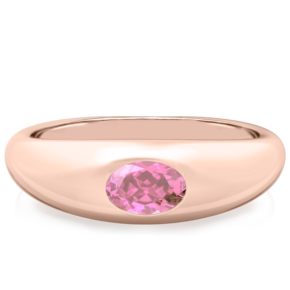 oval shape october birthstone dome ring rose gold