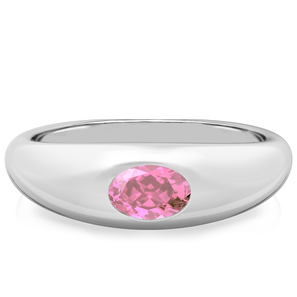oval shape october birthstone dome ring white gold