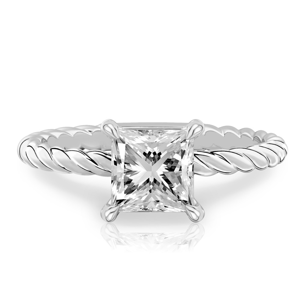 princess cut diamond twisted rope engagement ring palladium princess cut diamond twisted rope engagement ring in palladium