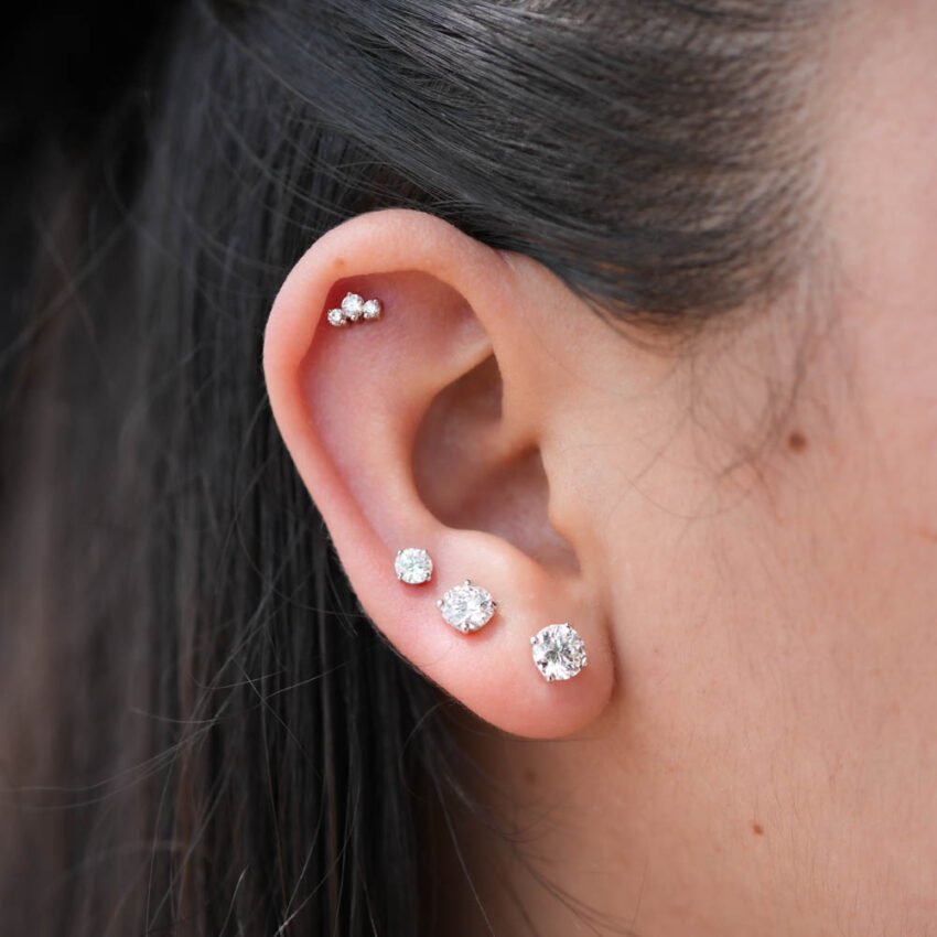 round cut diamond solitaire earring comparison lifestyle