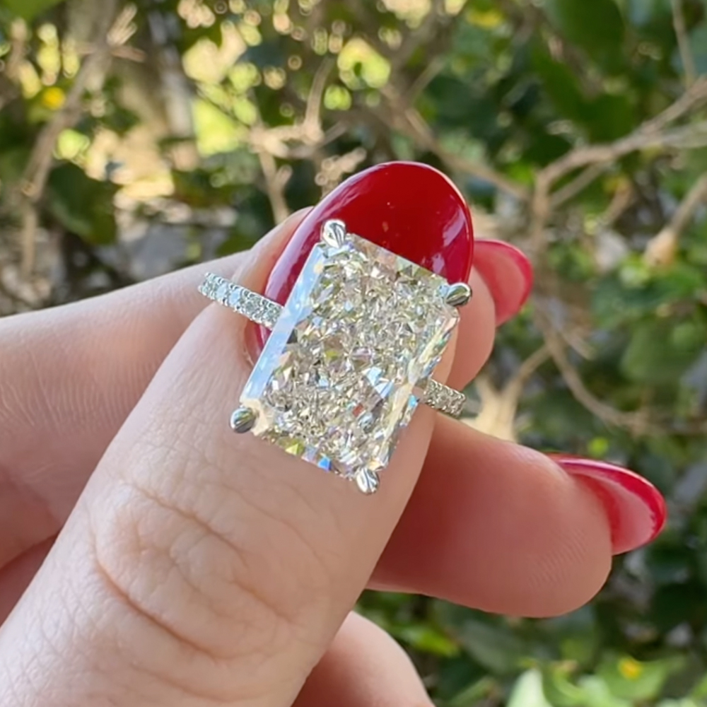 do amore celine radiant diamond engagement ring on hand instagram