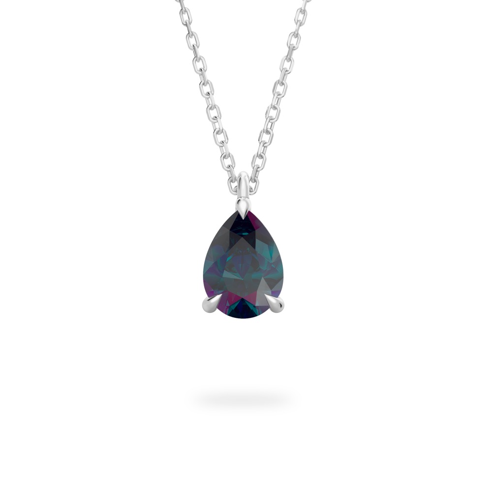 pear alexandrite necklace in and earrings platinum