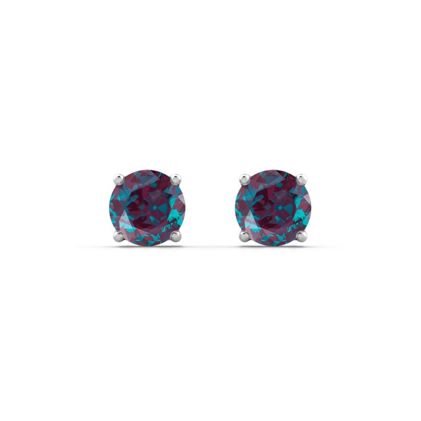 round cut alexandrite necklace in and earrings platinum