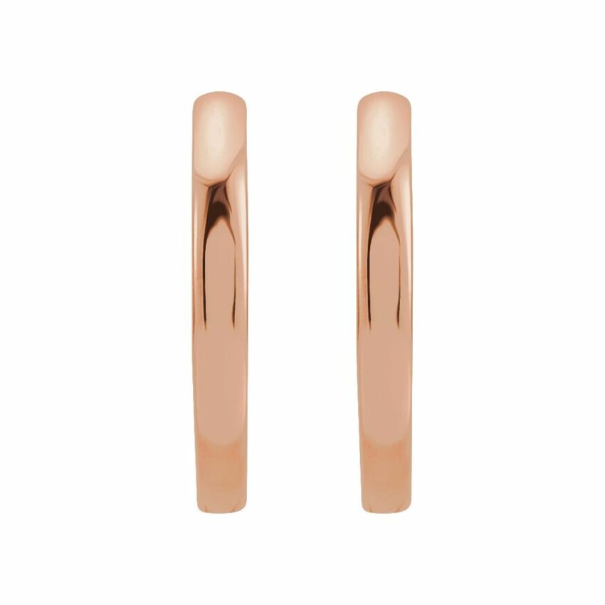 huggie earrings rose gold
