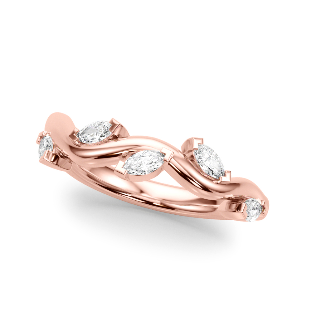 nature inspired marquise diamond band rose gold