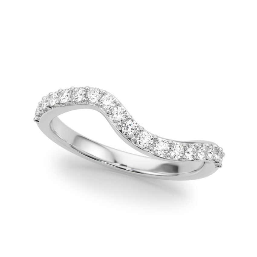 wave pave diamond band platinum