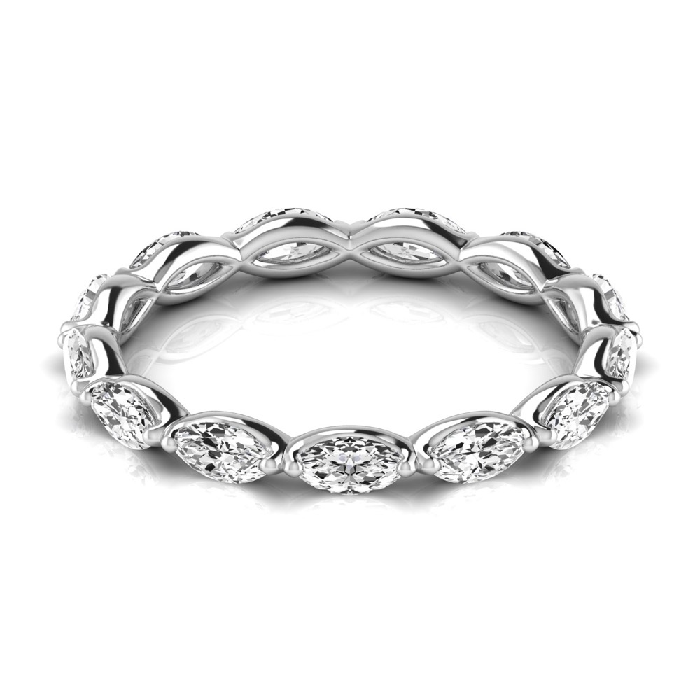 east west 2mm marquise diamond eternity band palladium