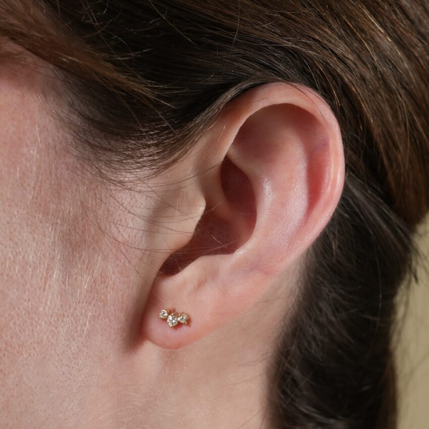 three stone earrings lifestyle