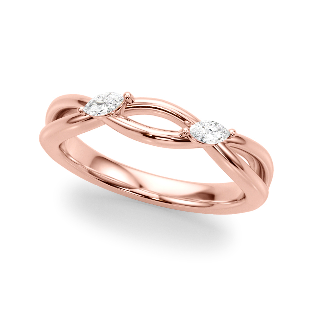 nature inspired crossover band rose gold
