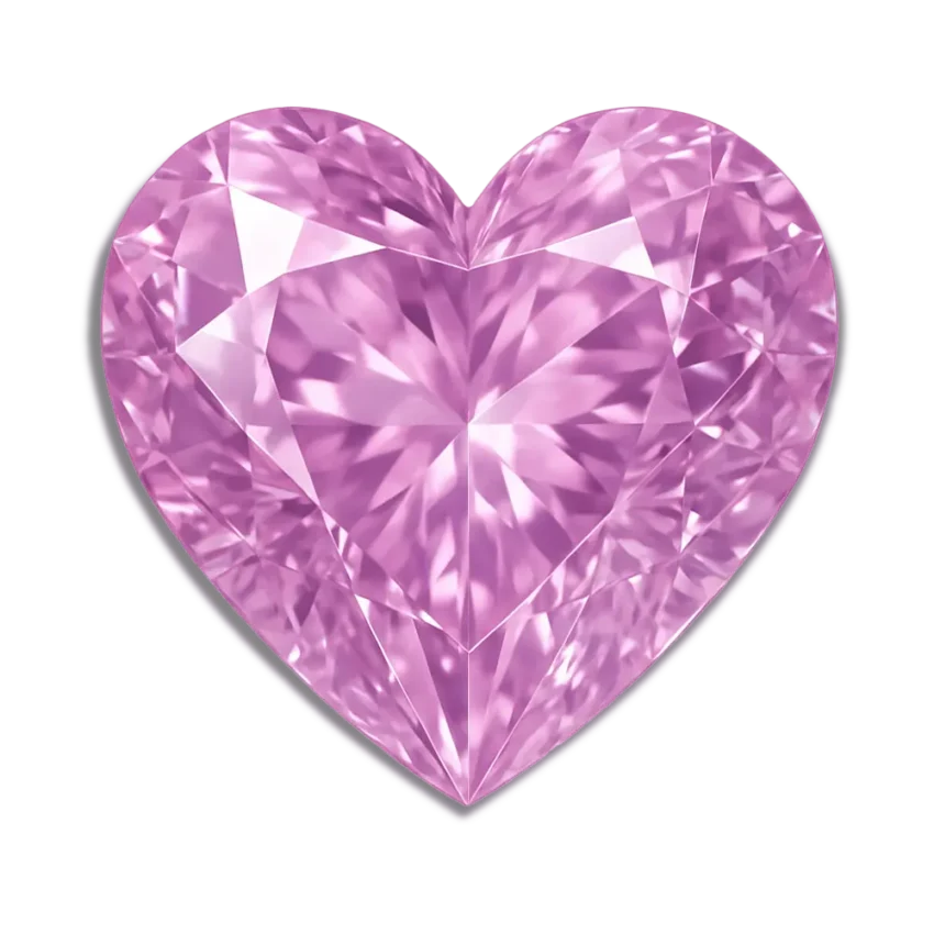 lab created heart pink sapphire gemstone
