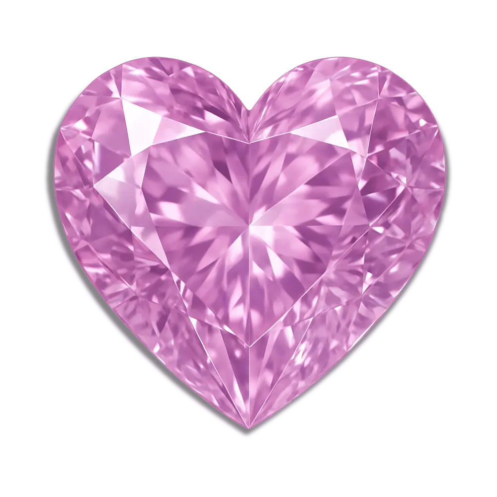 lab created heart pink sapphire gemstone