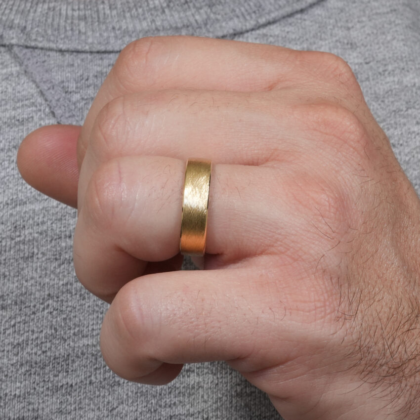 men's vintage wedding ring in lifestyle