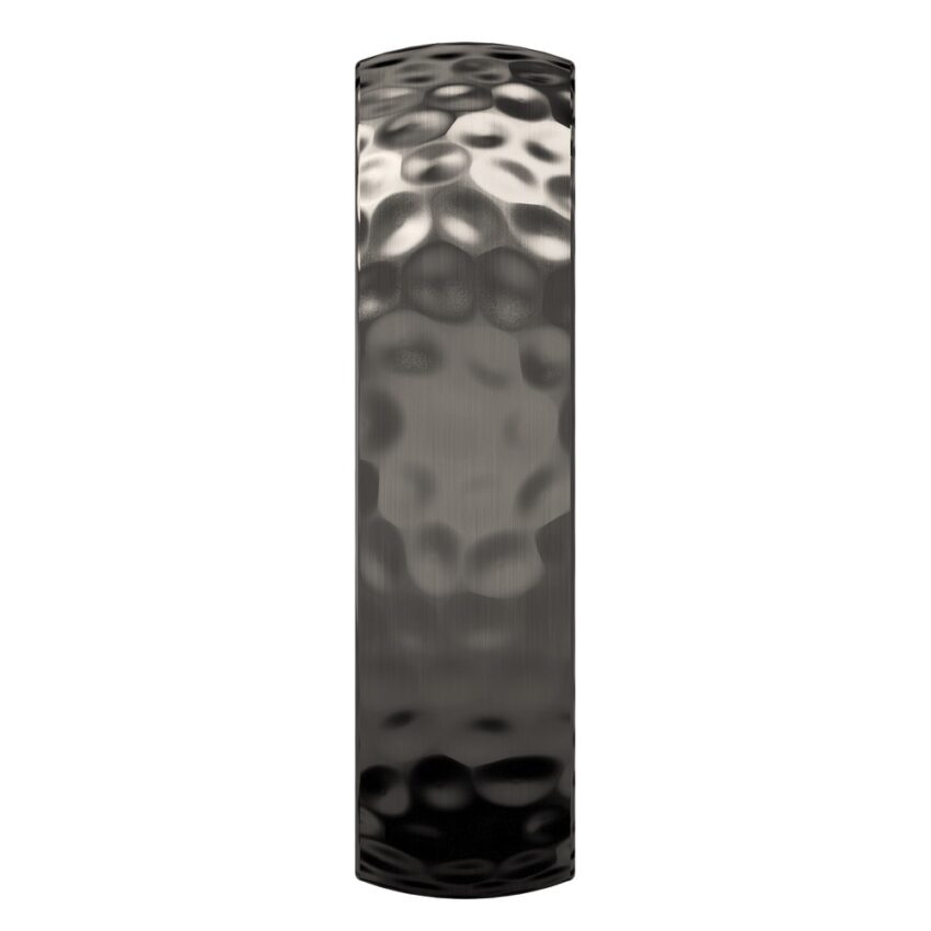 Side view of black wedding ring in white gold