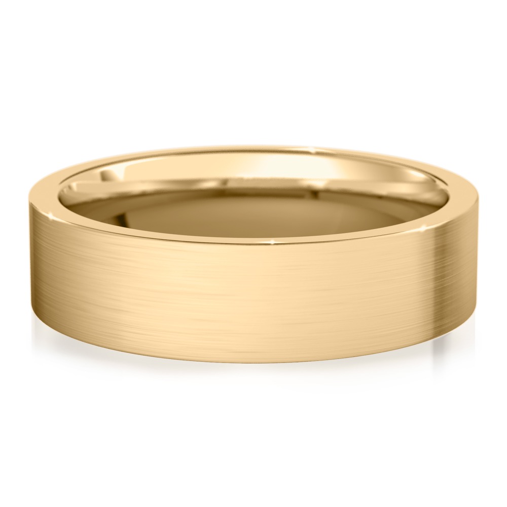 flat matte band yellow gold