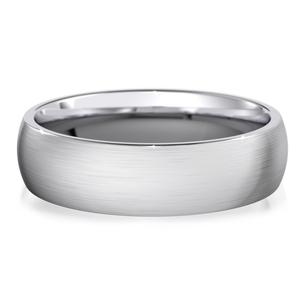 matte wedding band in platinum
