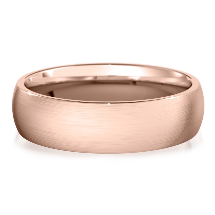 matte wedding band in rose gold
