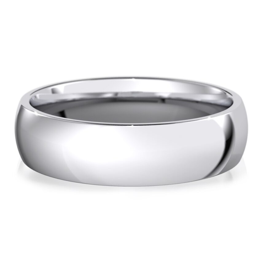 mens comfort fit wedding band in platinum