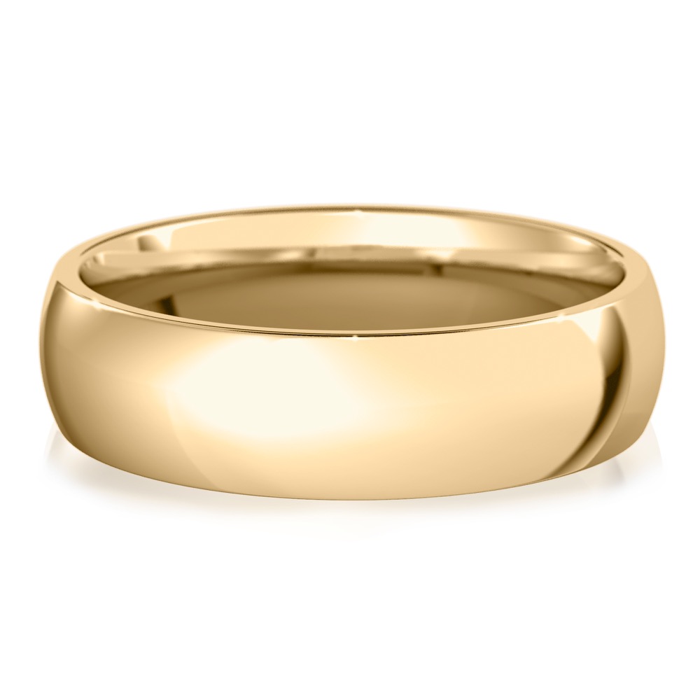 mens comfort fit wedding band in yellow gold