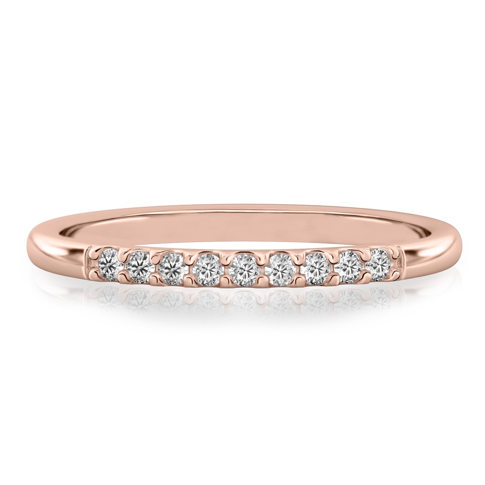 minimalist pave wedding band in rose gold