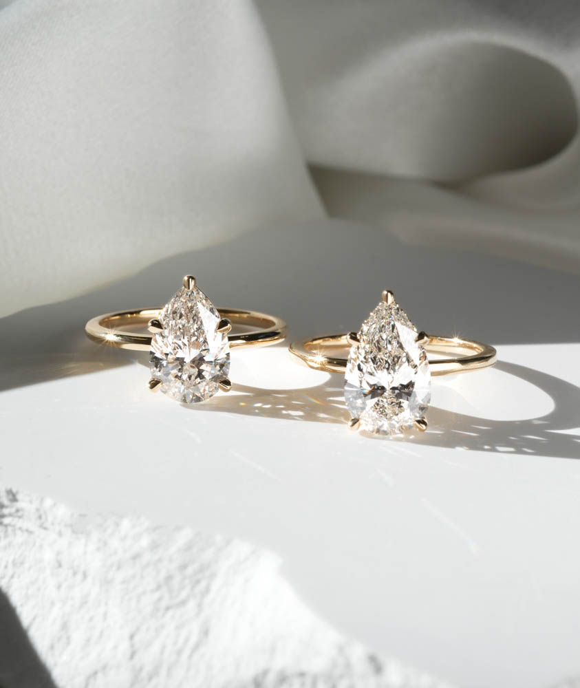 ethical pear diamond engagement ring ins