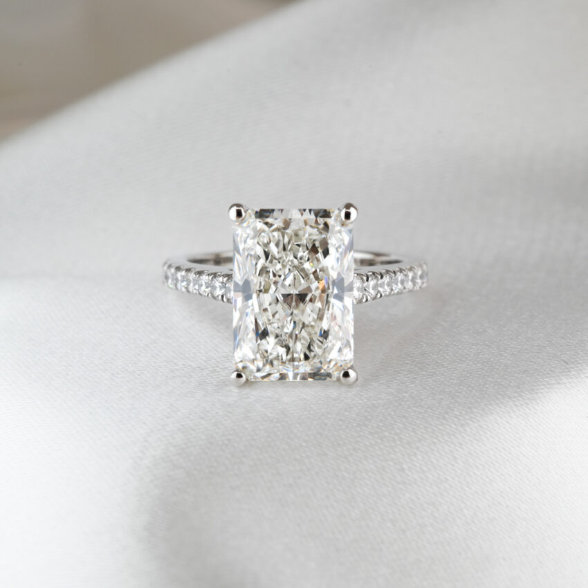 3.02 carat custom pave cathedral engagement ring in_platinum_lifestyle_front