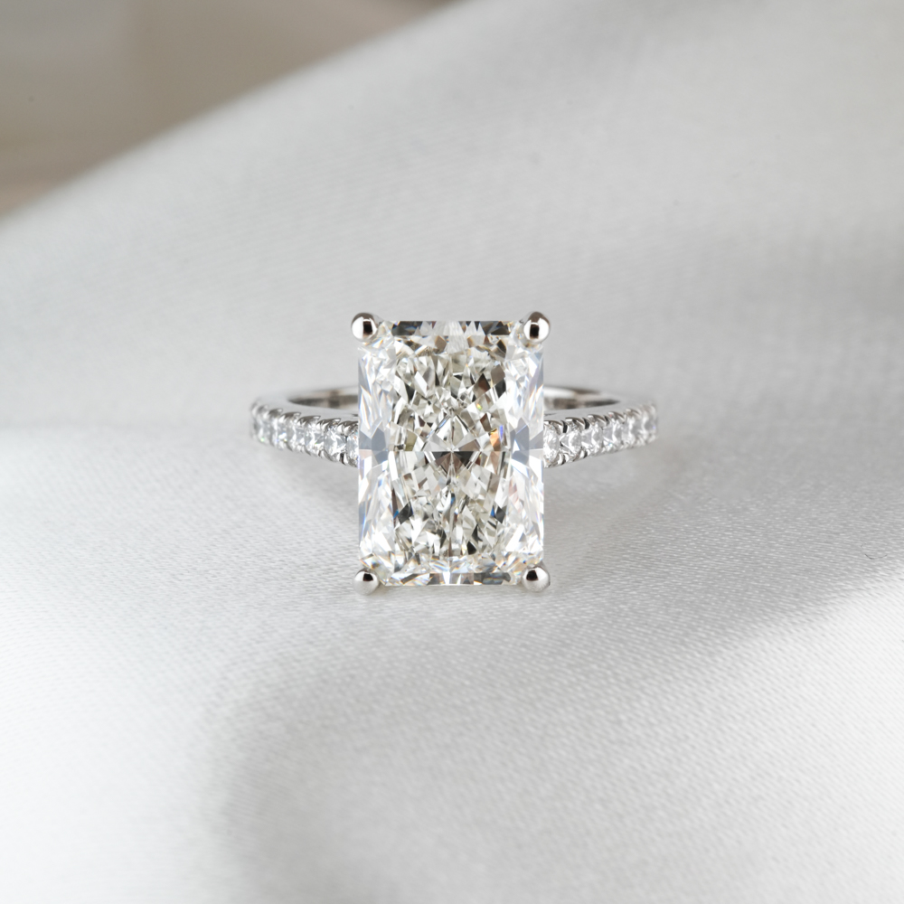3.02 carat custom pave cathedral engagement ring in_platinum_lifestyle_front