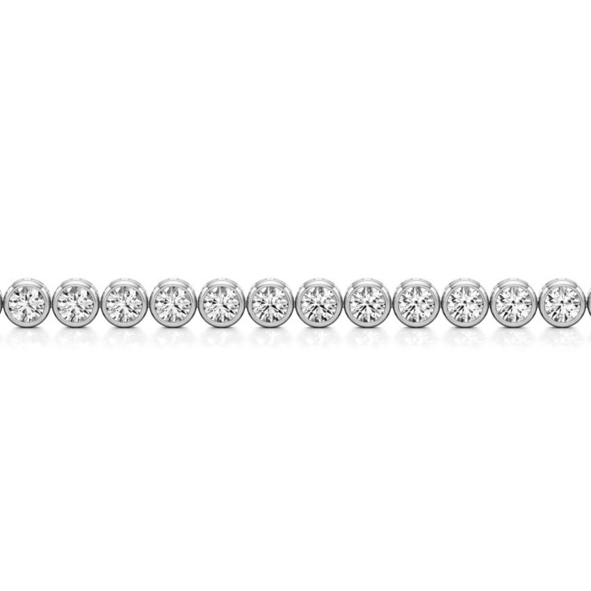 floating lab grown diamond tennis bracelet platinum back