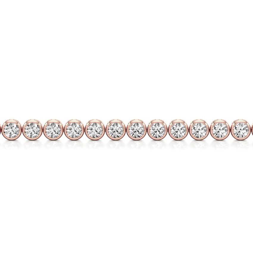 floating lab grown diamond tennis bracelet rose gold back