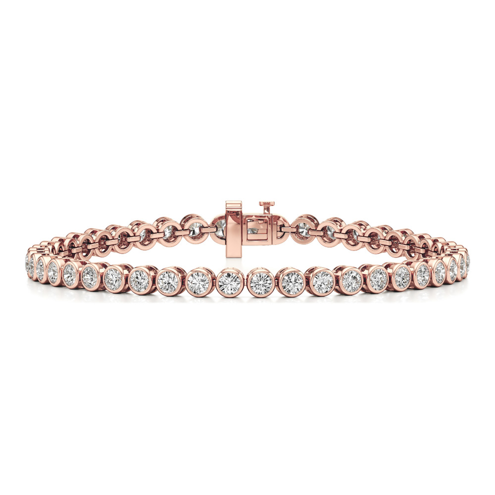 floating lab grown diamond tennis bracelet rose gold front floating lab grown diamond tennis bracelet rose gold front