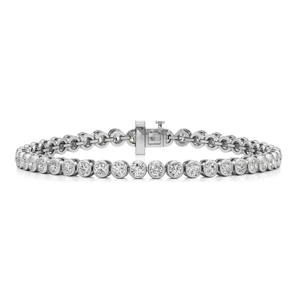 floating lab grown diamond tennis bracelet white gold front floating lab grown diamond tennis bracelet white gold front