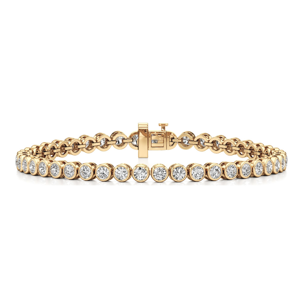 floating lab grown diamond tennis bracelet yellow gold front floating lab grown diamond tennis bracelet yellow gold front